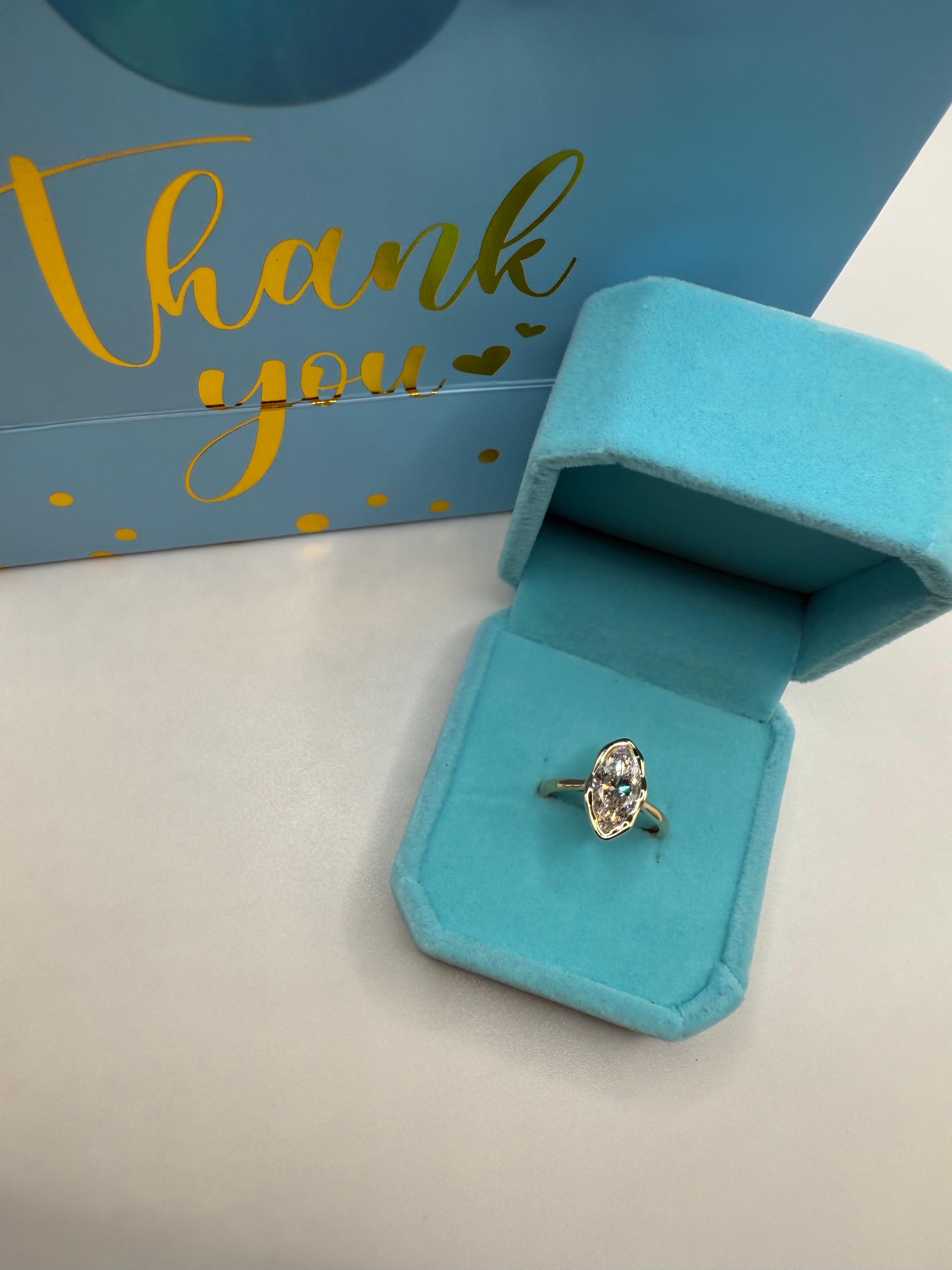 Bague de fiançailles diamant 2ct Bague de designer or jaune 18KT VS1 E Unisexe en vente