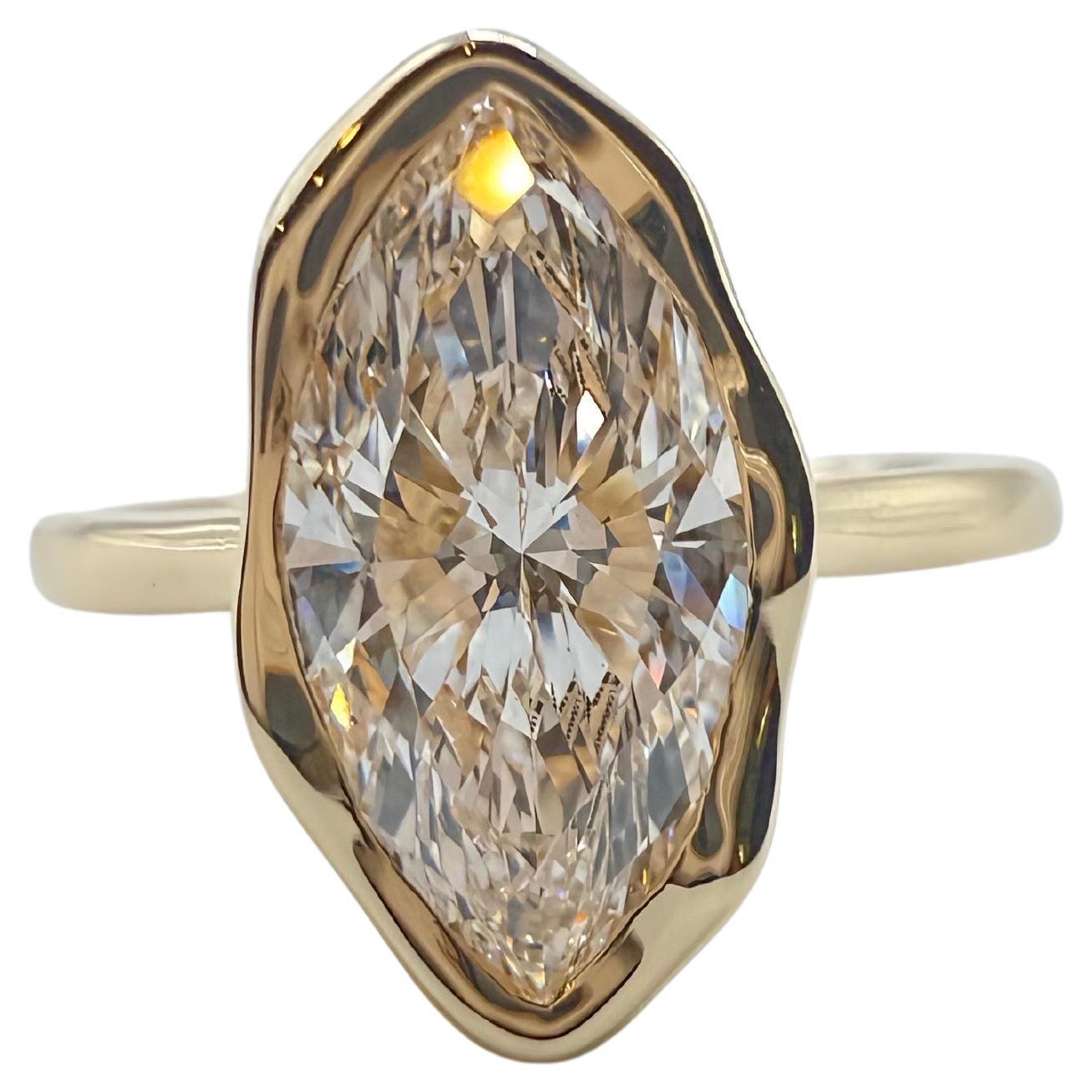Bague de fiançailles diamant 2ct Bague de designer or jaune 18KT VS1 E