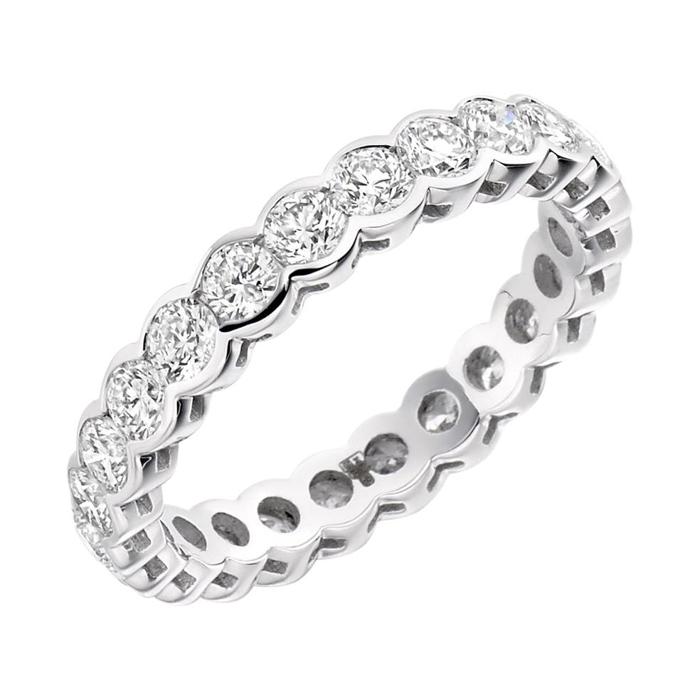 2ct Diamond Full Eternity Ring in 18k Weißgold, UK
