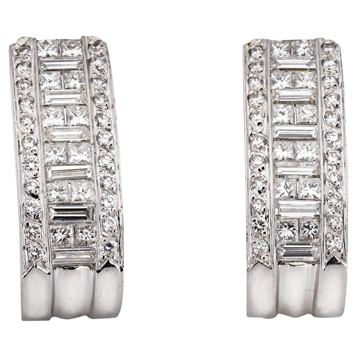 2 Karat Diamant-Schirm-Ohrringe Nachlass 18k Gold Mixed Cuts feiner Schmuck im Angebot