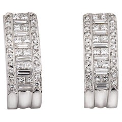 2ct Diamond Shrimp Earrings Estate 18k Gold Mixed Cuts Fine Jewelry