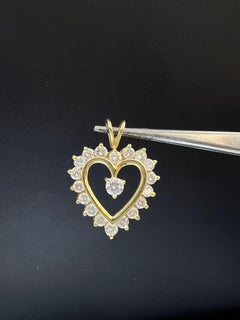 2 Karat Diamanten 14 Karat Gelbgold Anhänger