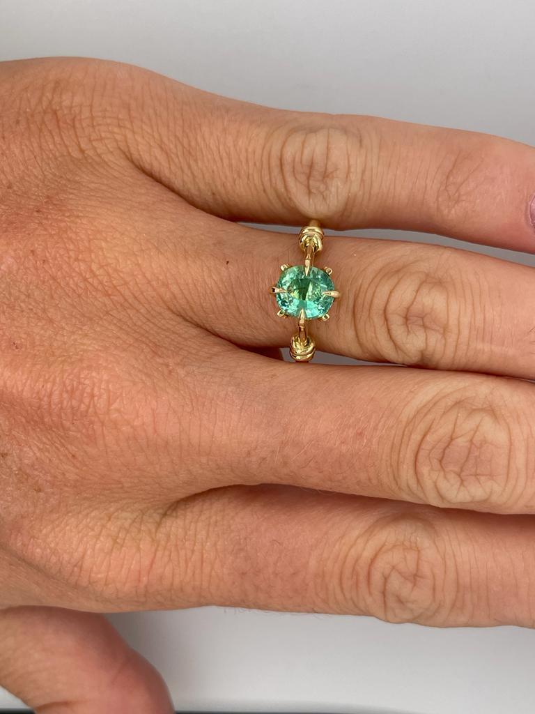 For Sale:  Emerald Solitaire Style Ring in 18ct Gold 9