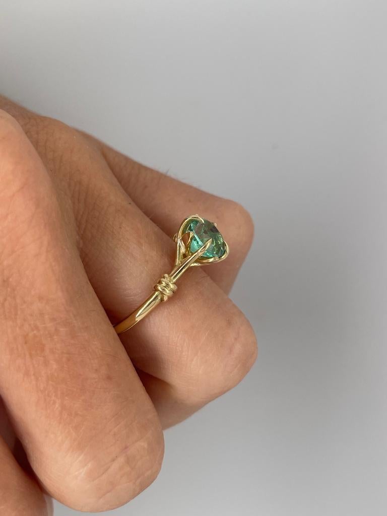 For Sale:  Emerald Solitaire Style Ring in 18ct Gold 5