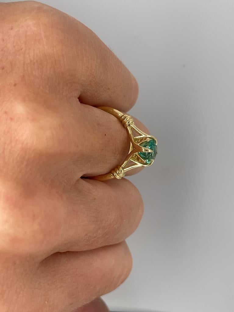 For Sale:  Emerald Solitaire Style Ring in 18ct Gold 8