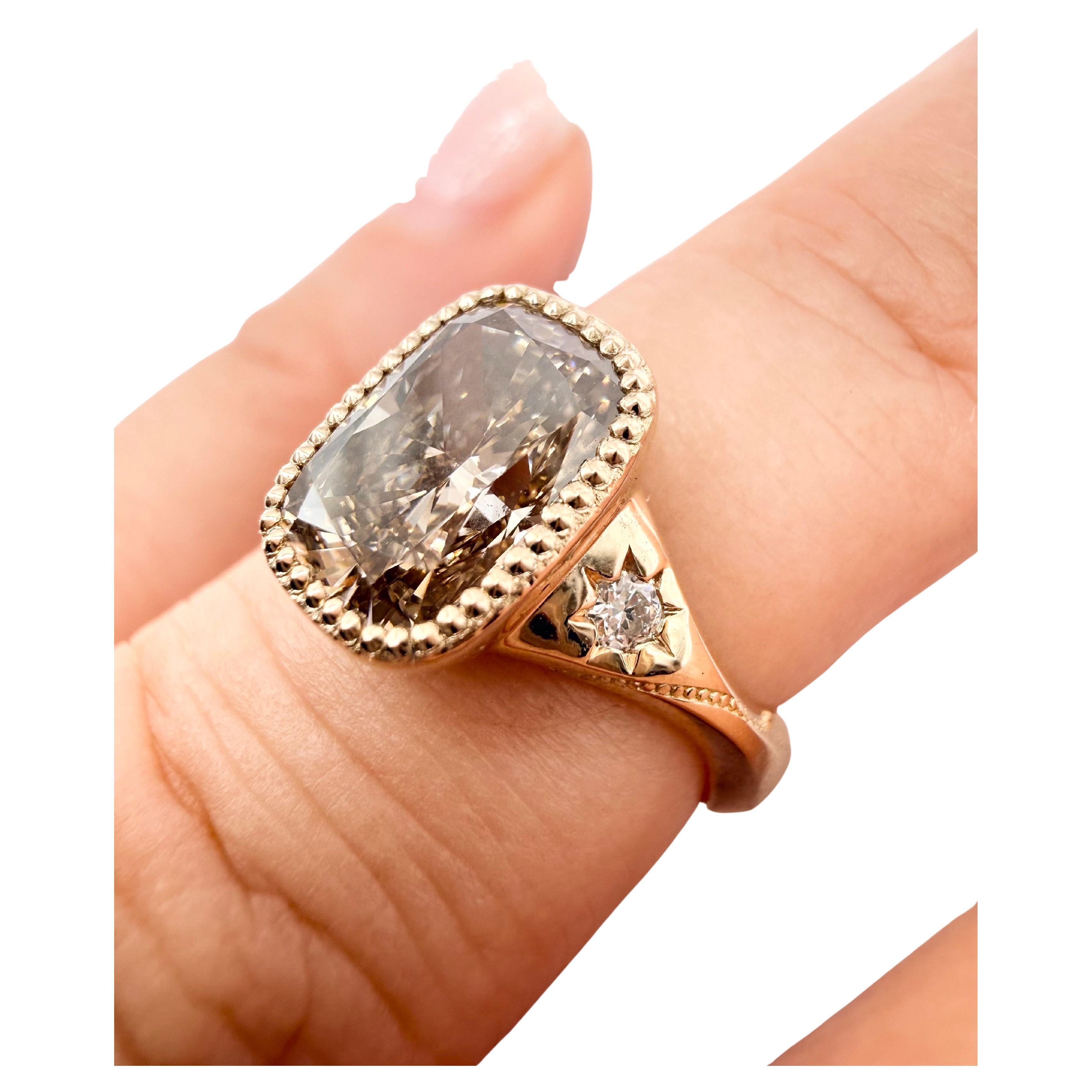 2ct Fancy Brown diamond ring 14KT gold diamond engagement ring