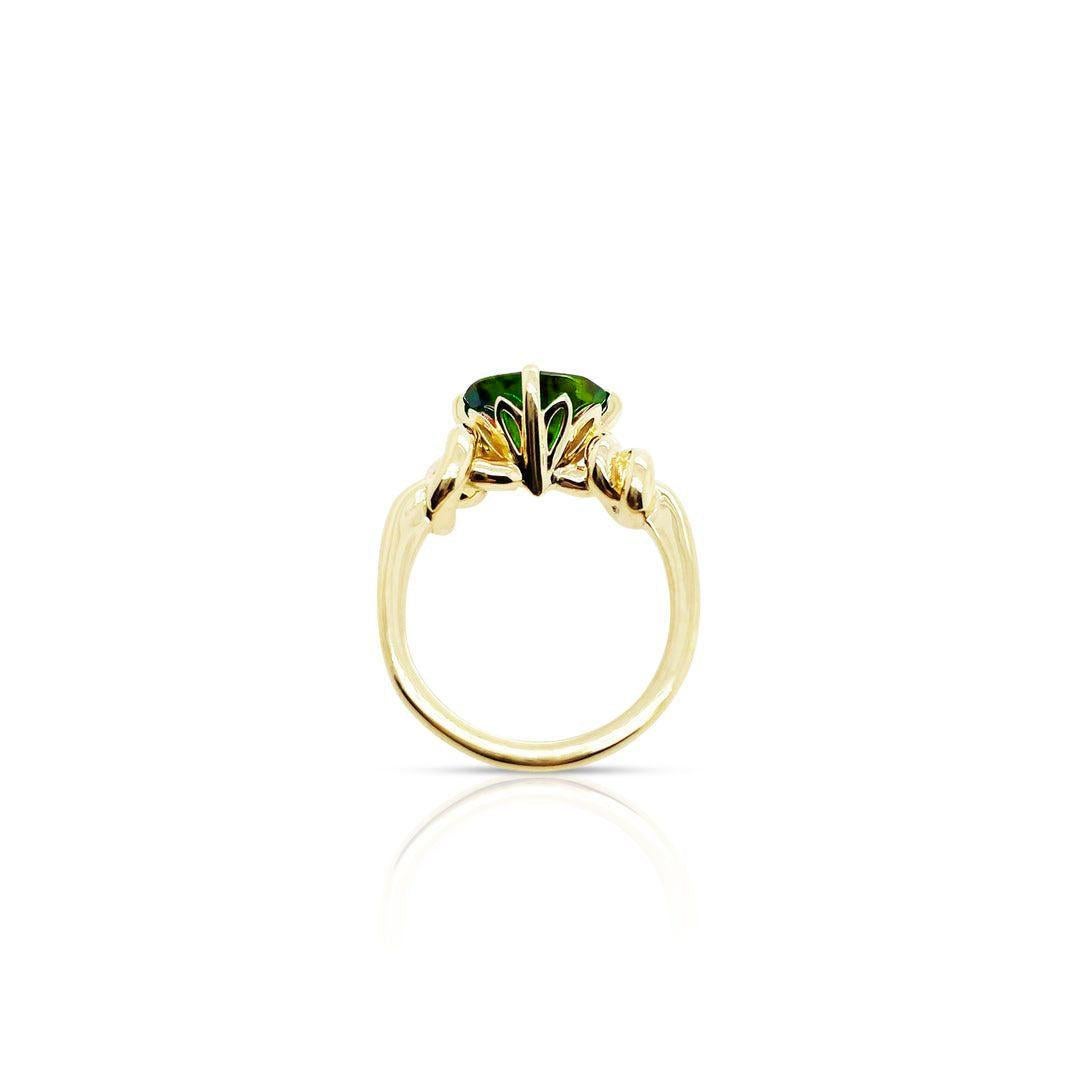 En vente :  Bague nœud Forget Me en or jaune 18 carats et démantoïde de 2 carats 3
