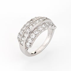 2 Carat French Cut Diamond Ring Vintage Platinum Band Estate Fine Jewelry