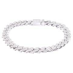 Bracelet pour homme en or blanc 14 carats avec diamant de 2 carats