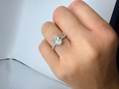 2ct GIA certified oval diamond engagement ring 18KT white gold