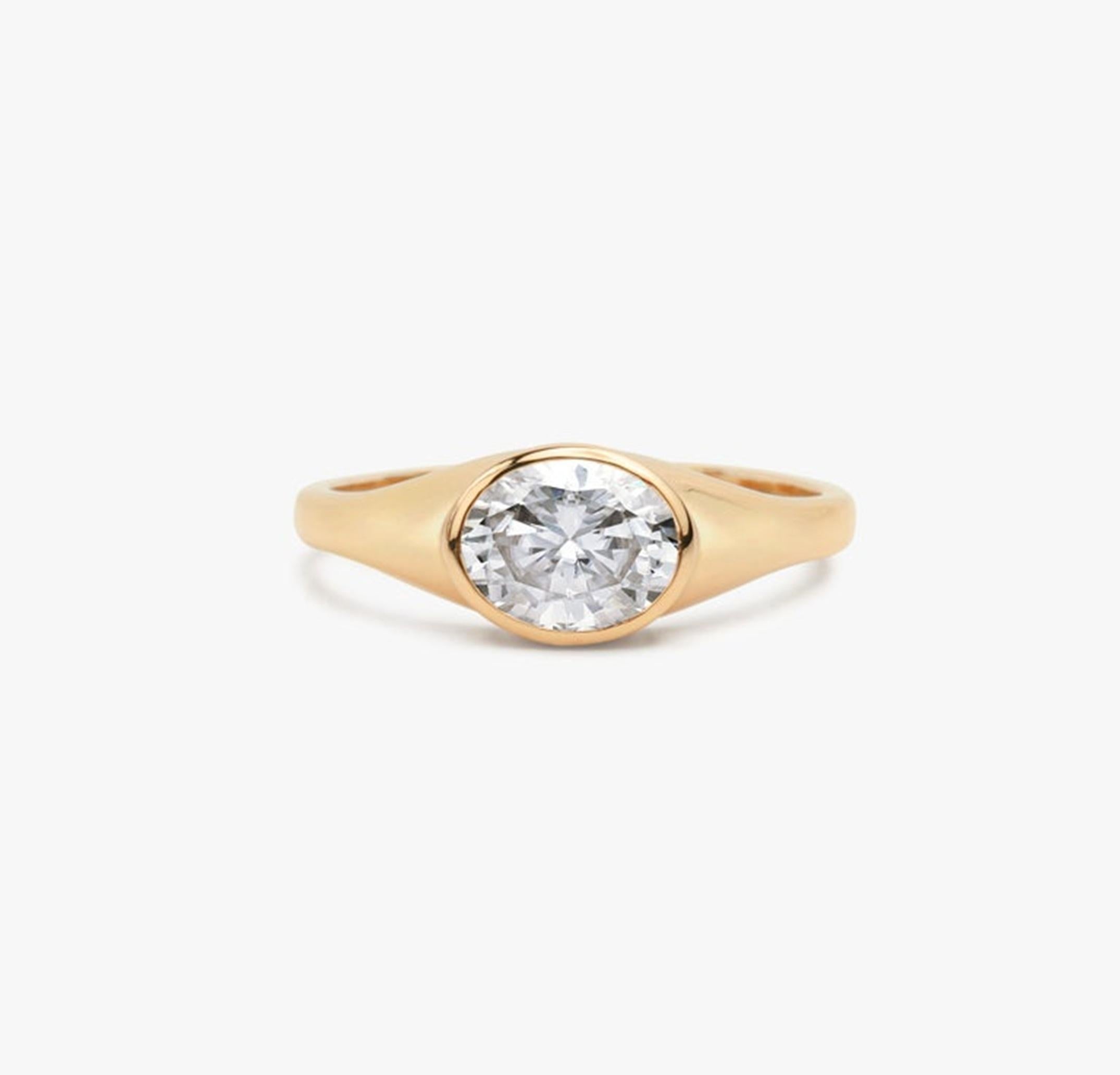 GIA-Bericht zertifizierter 2 Karat Ovalschliff Diamant 18k Siegelring für Männer und Frauen im Angebot 2