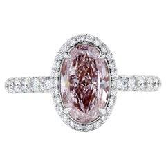 2ct. GIA Oval Fancy Purple-Pink Diamond Ring