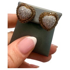 Pendientes Corazón 2ct diamantes amarillos y blancos oro 18KT