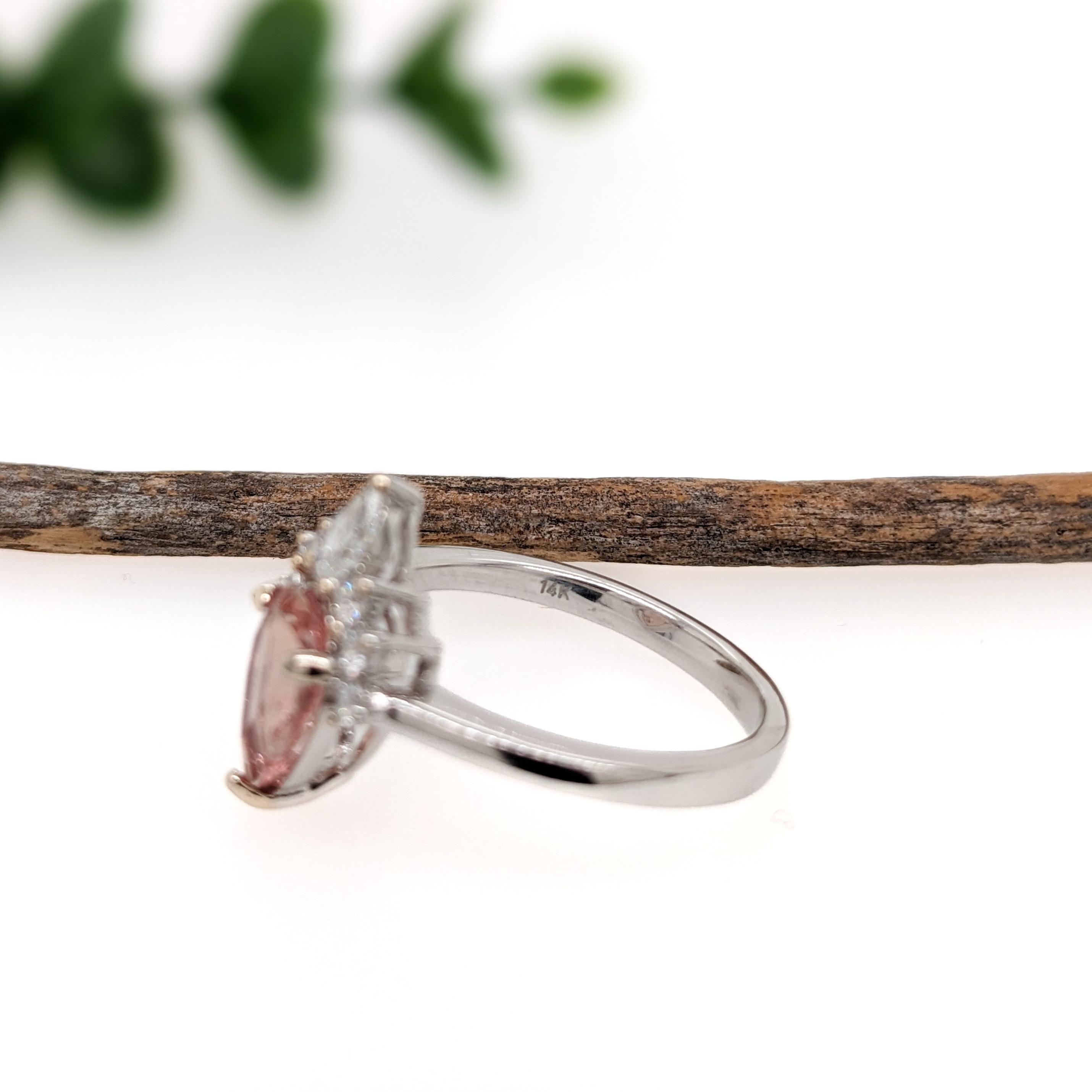 Women's 2ct Imperial Topaz Ring w Natural Diamond Accents in Solid 14K Gold  PE 10x6mm For Sale