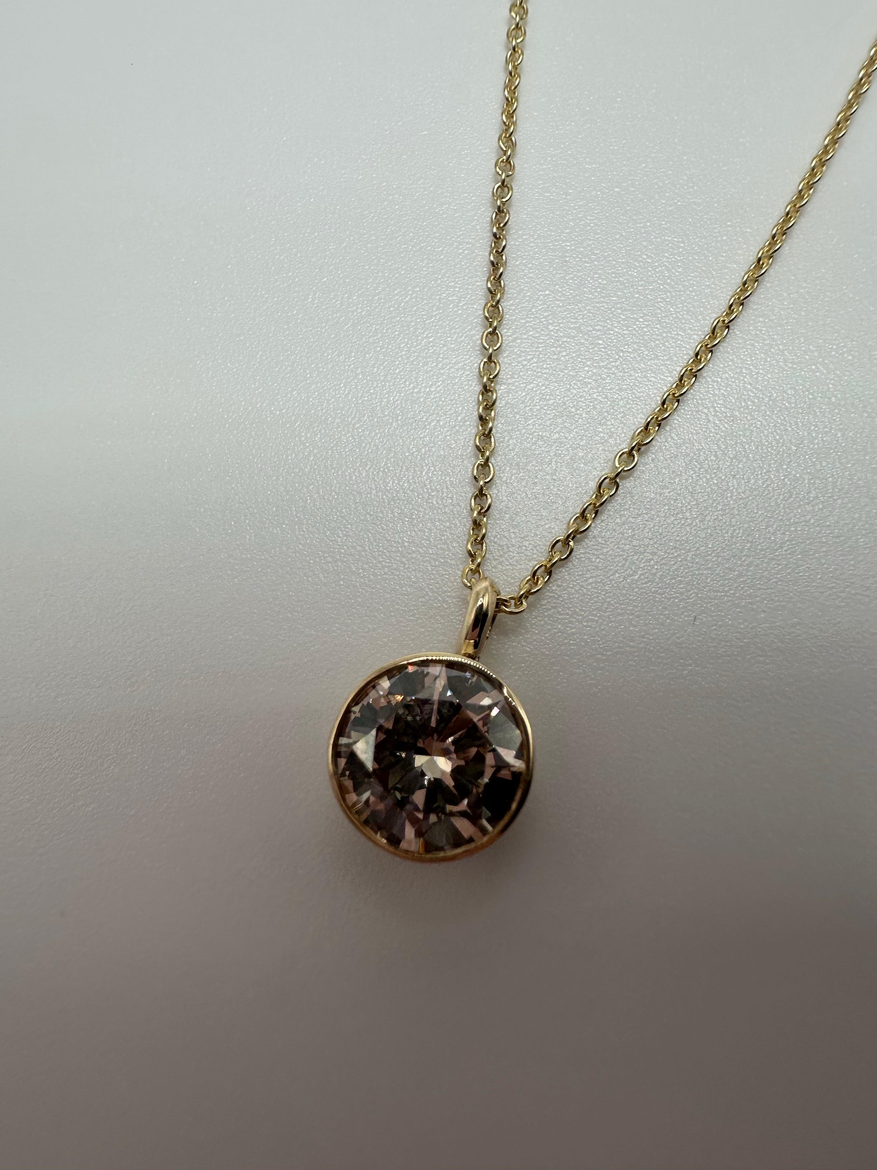 Collier pendentif solitaire en or 14 carats avec diamants 2 carats Neuf - En vente à Jupiter, FL