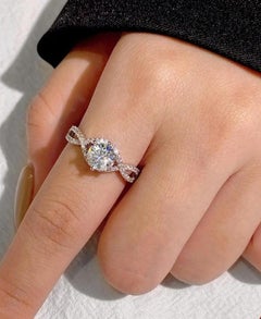 2CT Moissanite Ring For Women 925 Sterling Silver Engagement Luxury Gift For Her