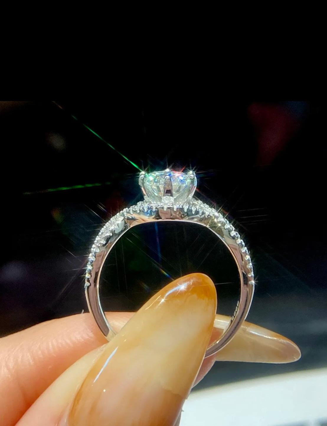 2CT Moissanit-Verlobungsring für Damen 925 aus Sterlingsilber, luxuriöses Geschenk für sie 2