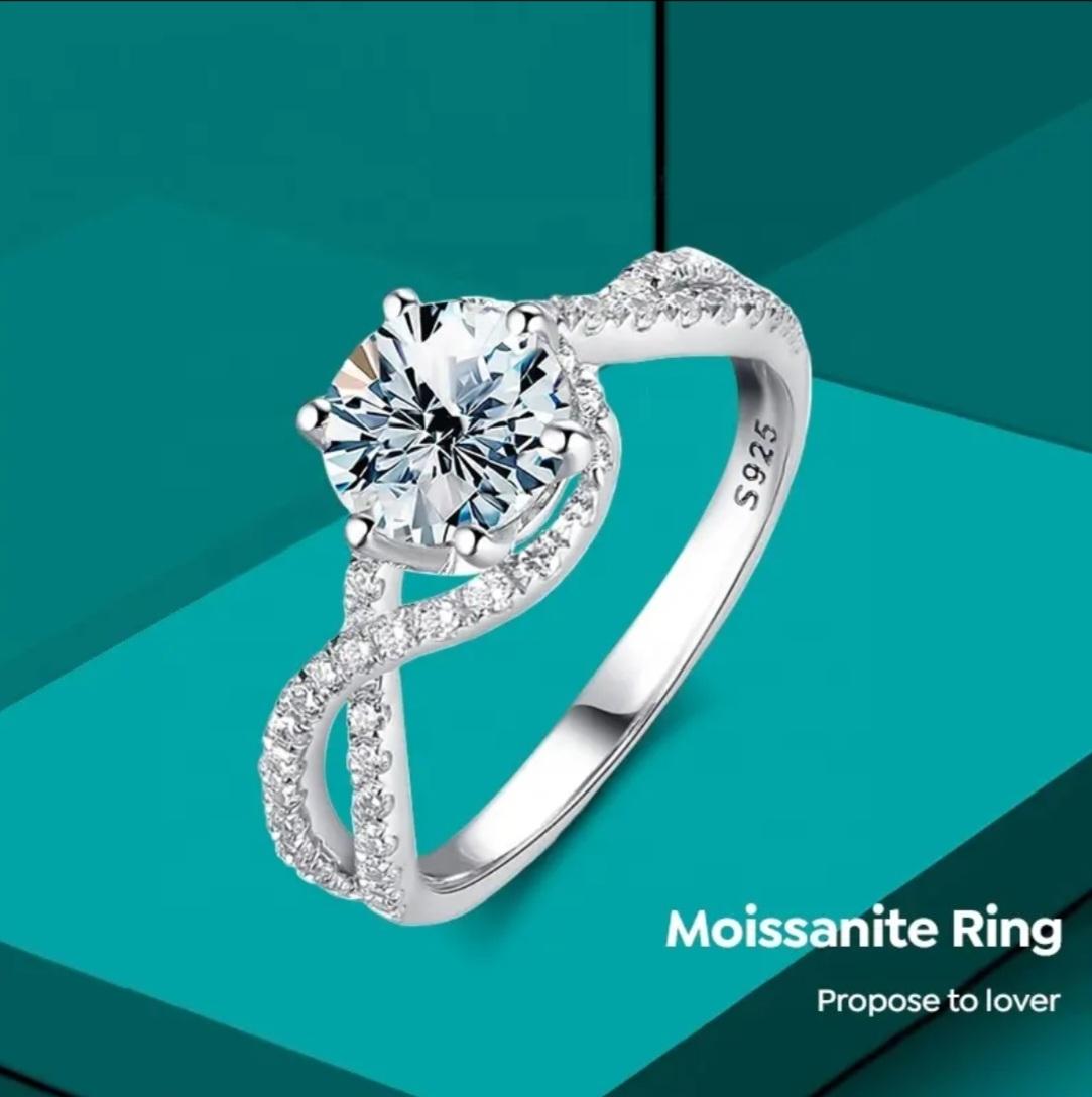 2CT Moissanit-Verlobungsring für Damen 925 aus Sterlingsilber, luxuriöses Geschenk für sie 4