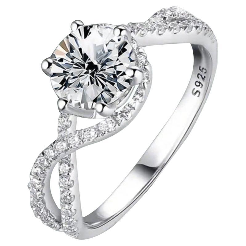 2CT Moissanite Ring For Women 925 Sterling Silver Engagement Luxury Gift For Her