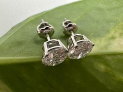 2ct moissanite studs 14KT screw back setting