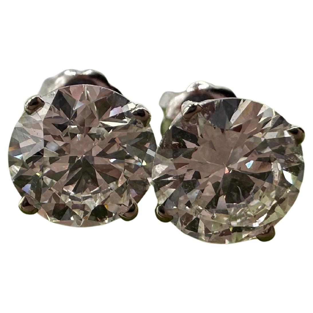 2ct moissanite studs 14KT screw back setting