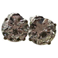 2ct moissanite studs 14KT screw back setting