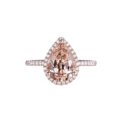 2ct Morganite Ring 14 Karat Rose Gold