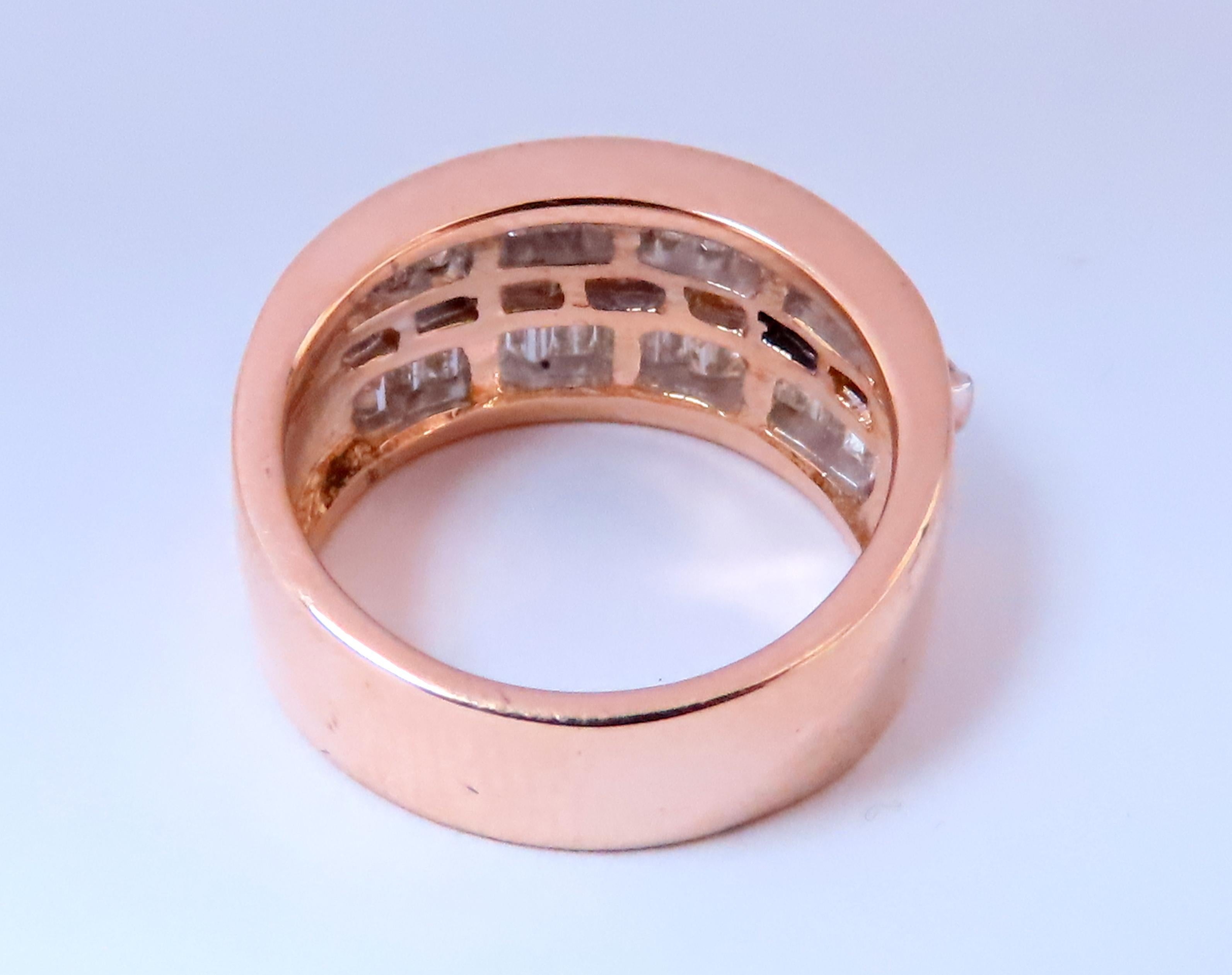 British Colonial 2ct Natural Baguette Diam2ct Natural Baguette Diamonds Wide Band 14kt Gold 12639 For Sale