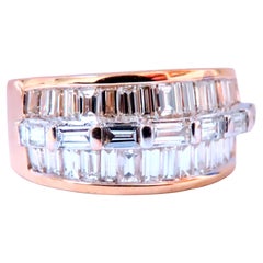 2 Karat natürliches Baguette Diam2 Karat natürliche Baguette Diamanten Breites Band 14kt Gold 12639