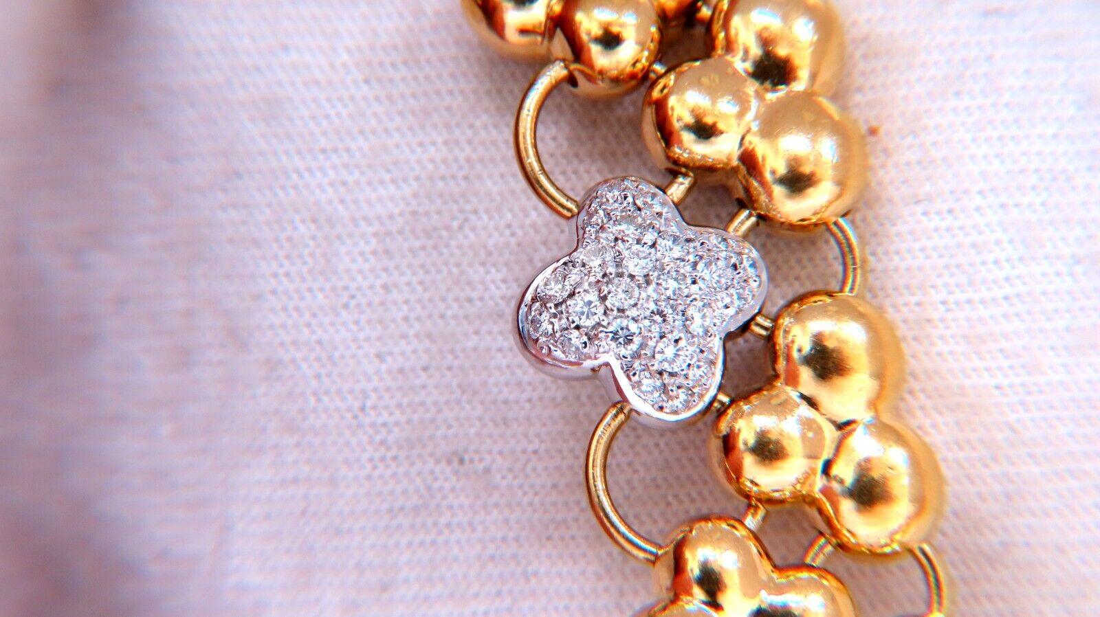 Women's or Men's 2ct Natural Diamonds Clover Link Necklace 18Kt Gold For Sale