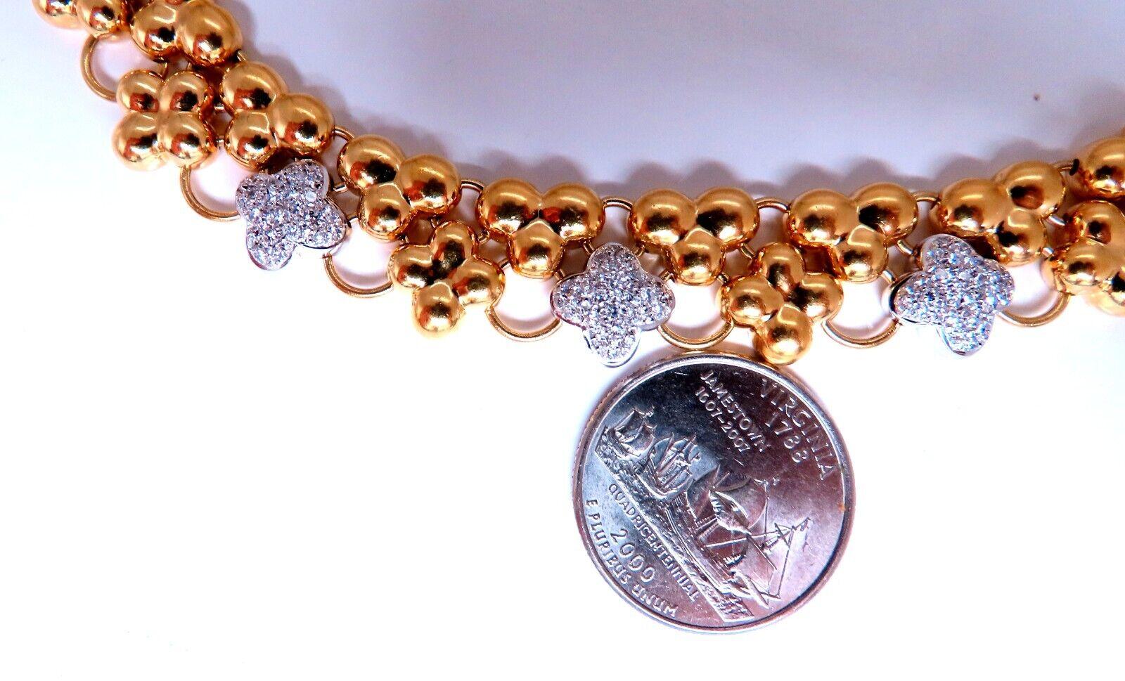 2ct Natural Diamonds Clover Link Necklace 18Kt Gold For Sale 2