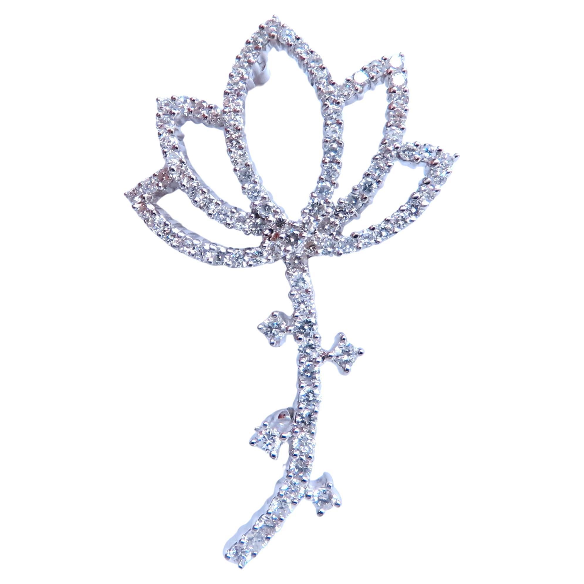 2ct Natural Diamonds Iconic Flower Pin 14KT 12534