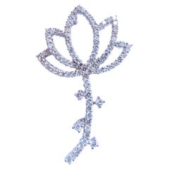 Broche de flor icónico con diamantes naturales de 2 ct, 14 KT, 12534*