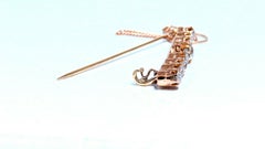 2ct Natural diamonds Pin / Tie Bar & Shirt Chain 14kt Vintage*