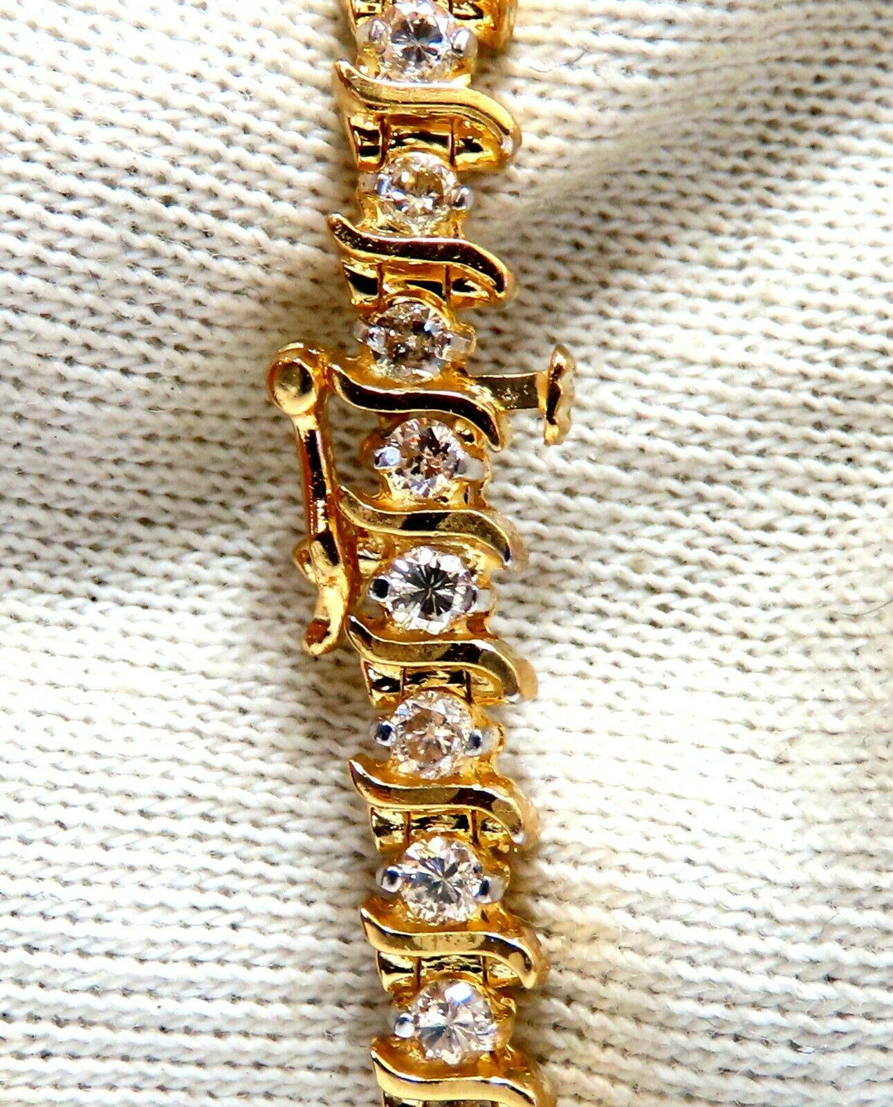 2ct Natural Fancy Light Brown Diamonds Classic S Tennis Bracelet 14kt 1