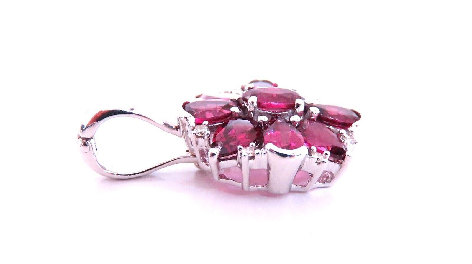 2 Karat natürlicher Granat Diamanten Anhänger Cluster 9 Karat für Damen oder Herren