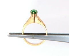 2ct. Natural Marquee Jade Solitaire Ring Rope Twist Raised Cathedral 14kt