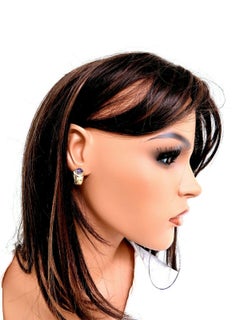 2ct Natural Oval Purple Amethyst Clip Earrings 18kt