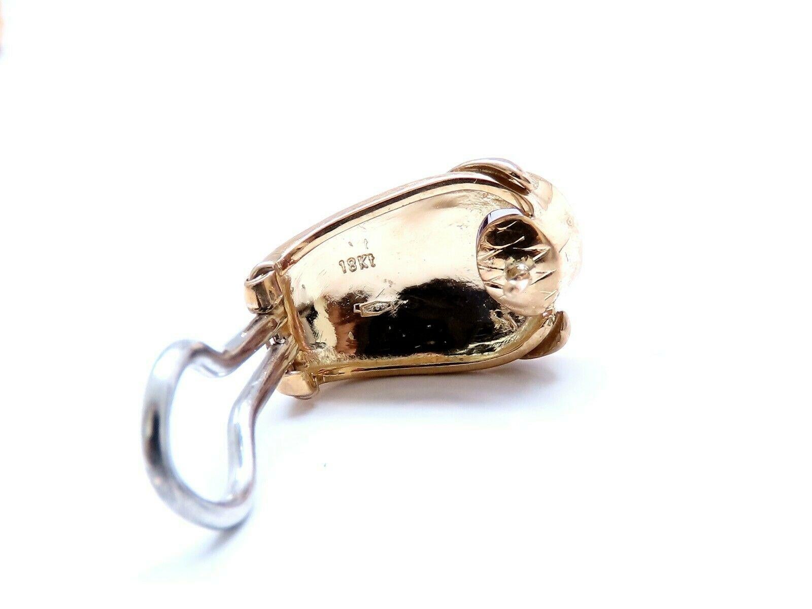 Orecchini a clip con ametista viola ovale naturale 2ct 18kt In condizioni Nuovo in vendita a New York, NY
