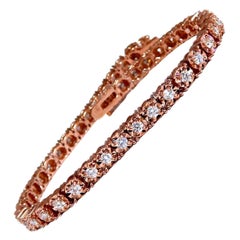 2ct. Natural Round Diamonds Tennis Bracelet Classic 14 Karat Rose Gold*