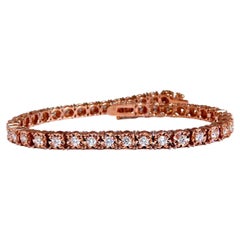 2ct. Bracelet tennis classique en or rose 14 carats avec diamants ronds naturels