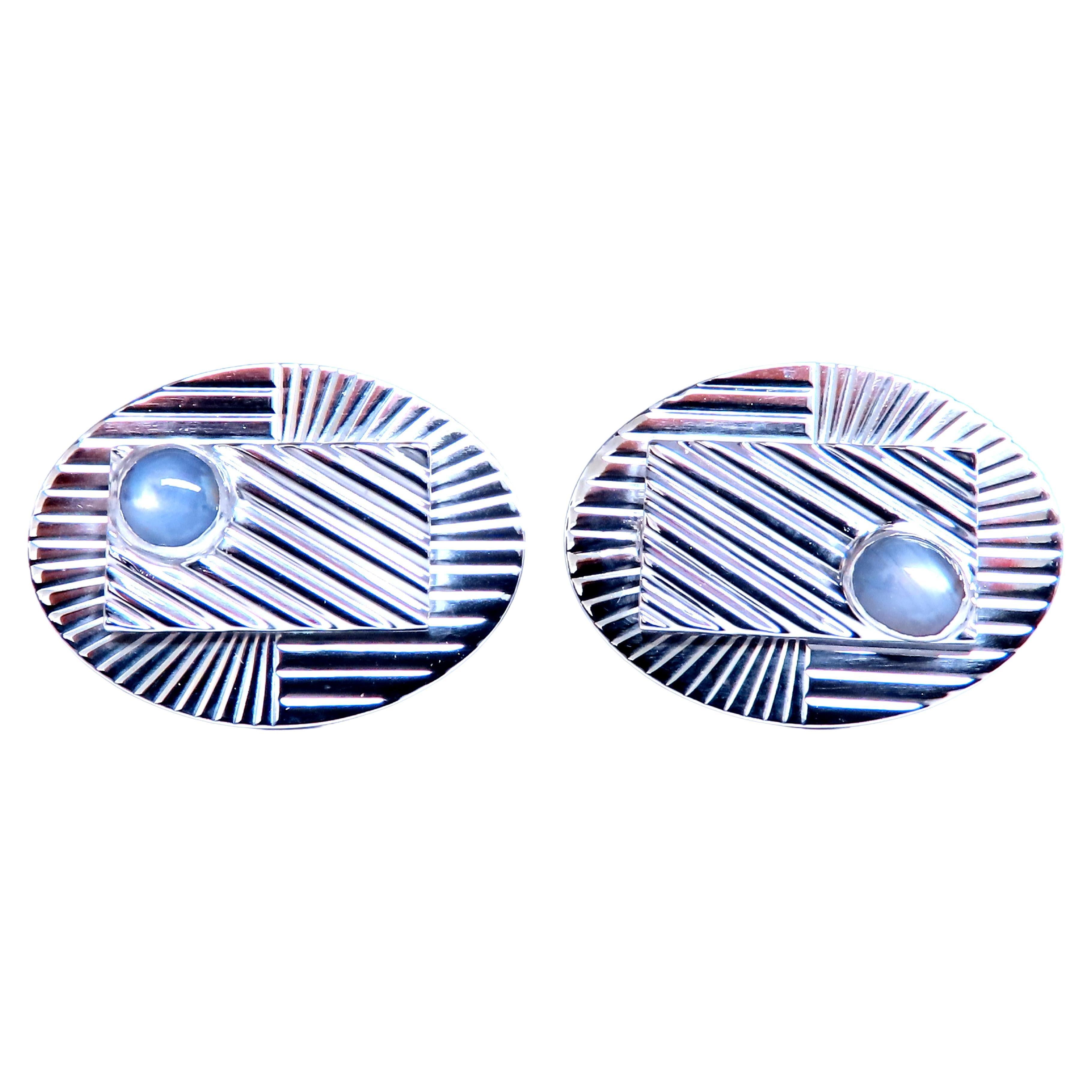 2ct Natural Sapphire Art Deco Cufflinks 14kt 12478