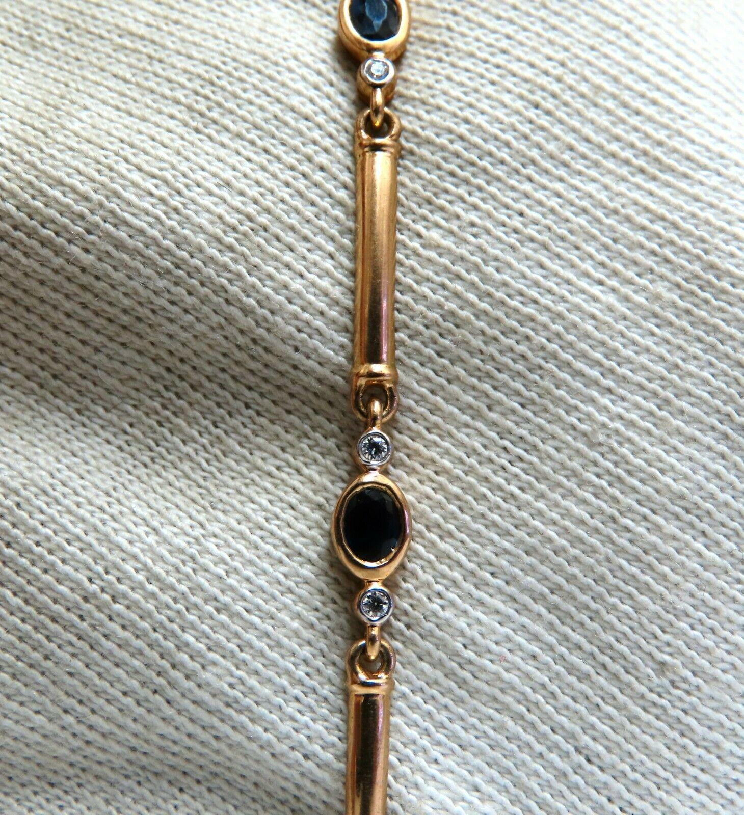 2ct. Natural Sapphires CZ Sterling Silver Bracelet Gold Plated In New Condition For Sale In New York, NY
