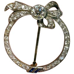 2ct Old Bow diamond brooch, platinum, year unknown