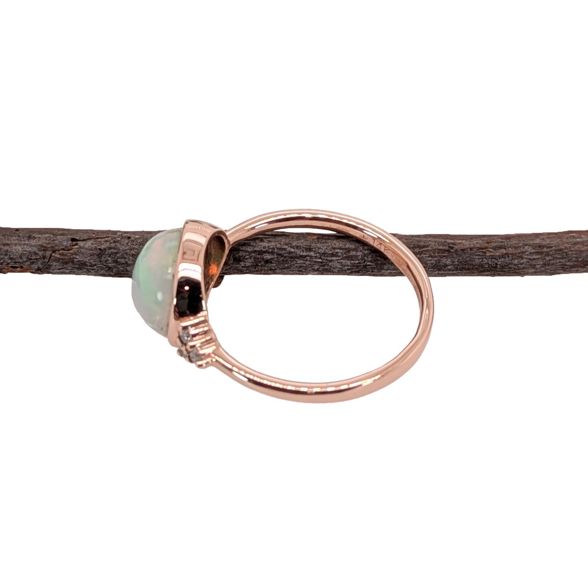 2ct Opal Ring w Natural Diamond Accents in Solid 14K Yellow Gold  OV 10x8mm 1