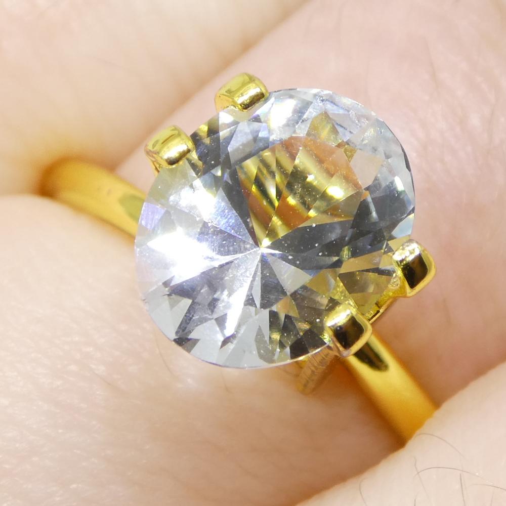 Brilliant Cut 2ct Oval Blue Aquamarine from Brazil Unheated For Sale