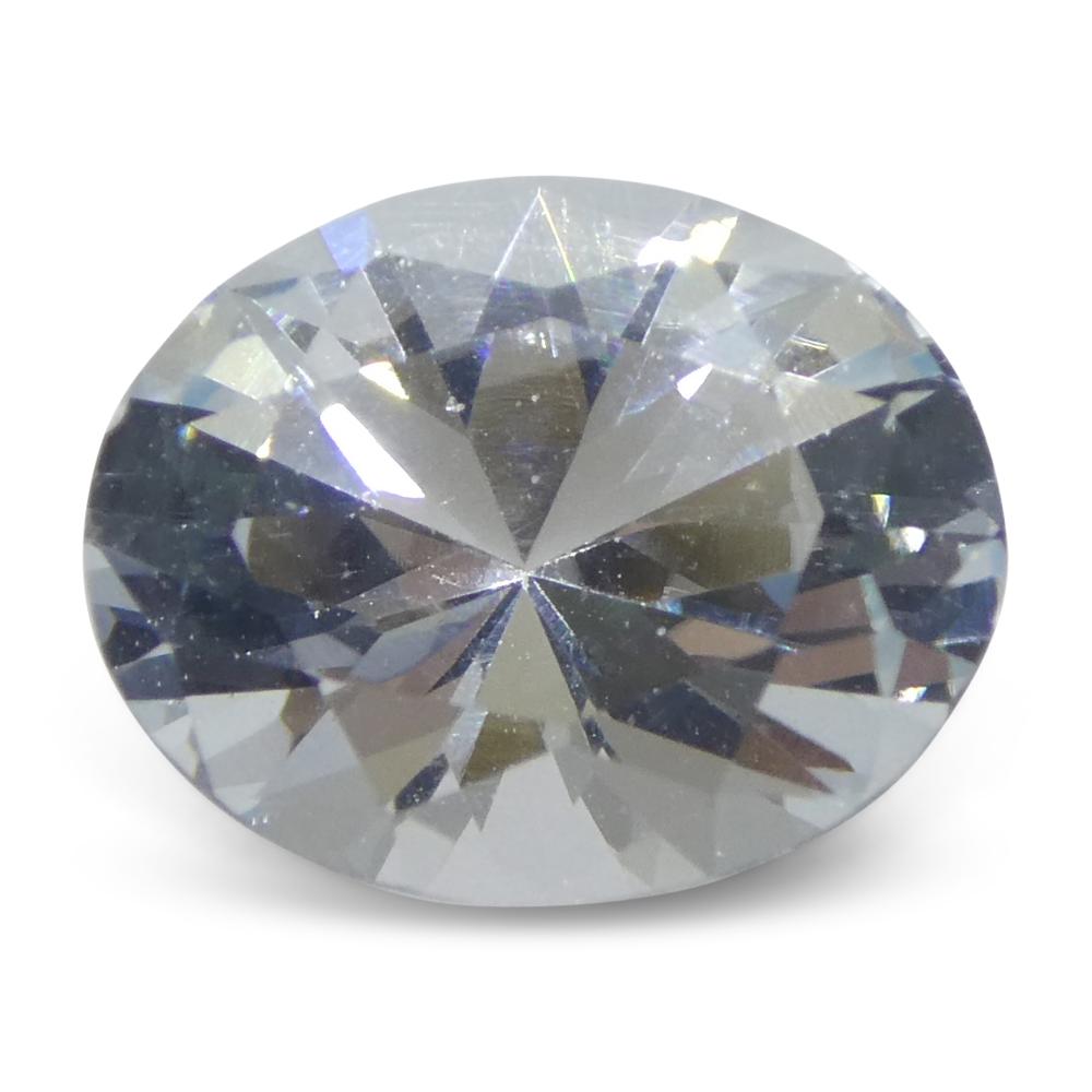 Women's or Men's 2ct Oval Blue Aquamarine from Brazil Unheated For Sale