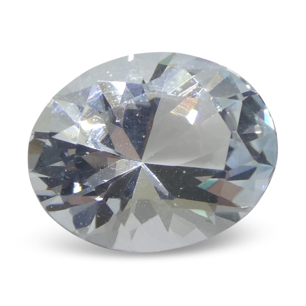 2ct Oval Blue Aquamarine from Brazil Unheated For Sale 2