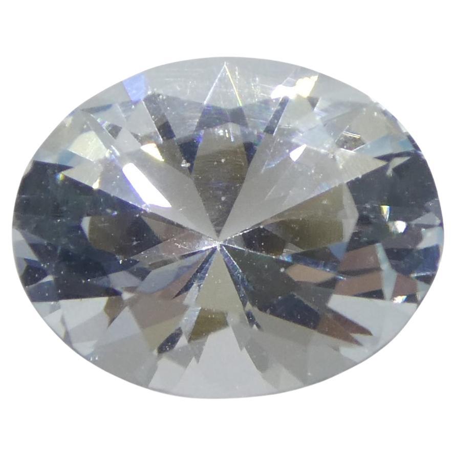 Aguamarina azul ovalada de 2 ct de Brasil sin calentar