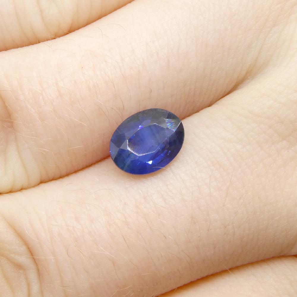 Women's or Men's 2ct Oval Blue Sapphire from Thailand For Sale